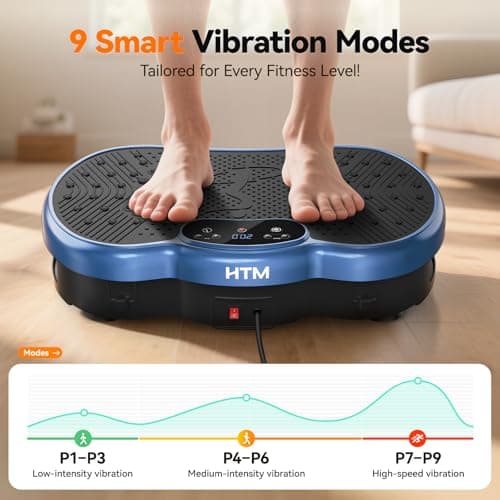 Vibration Plate Exercise Machine, Whole Body Shake Plate for Weight Loss Vibrating Platform with Resistance Bands Slot, 300 Lbs Capacity, 120-Speed, 9 Workout Modes for Home Fitness, Muscle Toning - Thumbnail 2