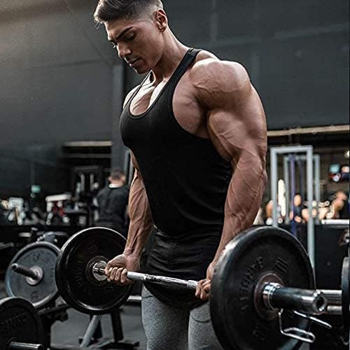 COOFANDY Mens Sleeveless Muscle T Shirts Workout Tank Tops Undershirt Cotton Athletic Sleeveless Shirts for Gym Grey - Thumbnail 2