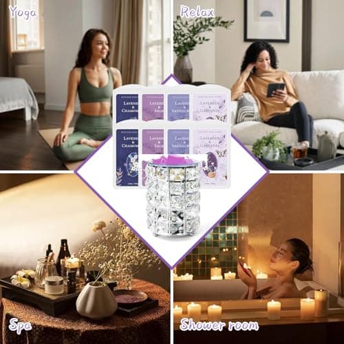 STRN Wax Melts Natural Soy Wax Cubes with Essential Oils, 8x2.5oz Long-Lasting Fragrance Refreshing Wax Melt for Wax Warmers, Lavender & Gardenia, Sage, Chamomile, Sandalwood Scent for Home, Spa - Thumbnail 6