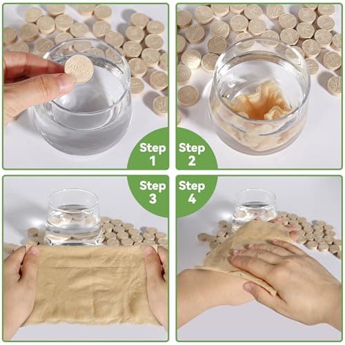 Compressed Towel Tablets - Disposable Compostable Toilet Paper Tablets for Travel, Hiking, Camping and Backpacking - Thumbnail 6