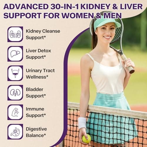 30-in-1 Kidney and Liver Cleanse Detox & Repair Drops with Cranberry Extract, Milk Thistle & Chanca Piedra, Vegan Kidney Support Supplement for Urinary Tract & Liver Support | Blueberry Flavor, 1P - Thumbnail 4