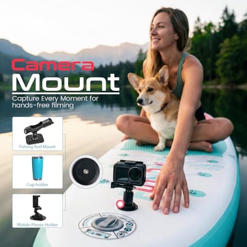 FunWater Inflatable Stand Up Paddle Board 10'6"/11"/11'6" Paddle Board for Adults & Youth, Paddleboards Inflatable with Premium SUP Accessories, Wide Stable, Non-Slip Comfort Deck (White/Blue/Pink) - Thumbnail 4