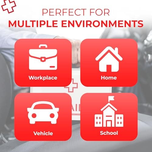 Class B OSHA ANSI Compliant First Aid Kit – Emergency Medical Supplies in Wall-Mountable Plastic Case for Workplace, Office, Home – 190 Piece - Thumbnail 6