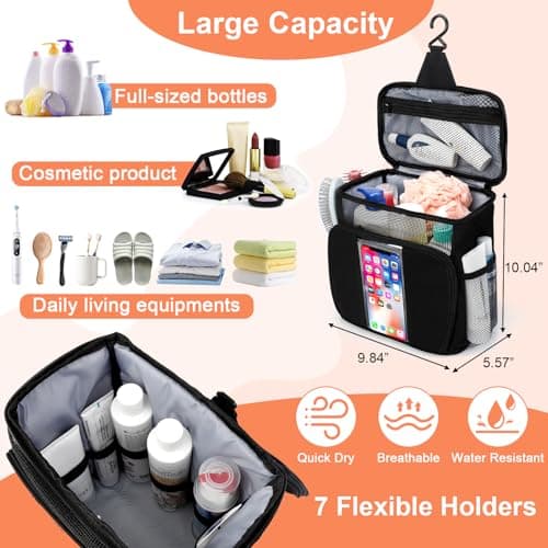 Dorm Room Essentials for Guys, Quick Dry Mesh Shower Caddy, Travel Toiletry Bag for Men and Women, Travel Cruise Ship Camping Essentials, Large Makeup Organizer for Full-Sized Toiletries Gifts for Men - Thumbnail 3