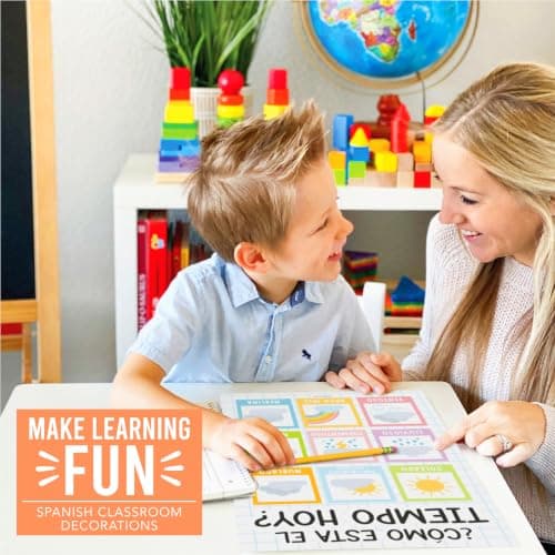 Hadley Designs Spanish Posters for Classroom - 12 Spanish Classroom Decorations, Laminated Educational Posters for Toddlers, Carteles Educativos en Español, Pastel Bilingual Homeschool Essentials - Thumbnail 2