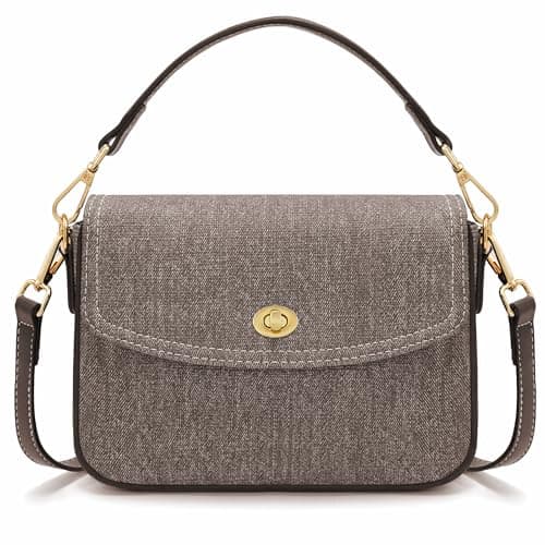 Women's Crossbody Handbags for Women - Vintage Canvas Shoulder Purse Handbag with 2 Straps for Travel (Brown) - Image 1