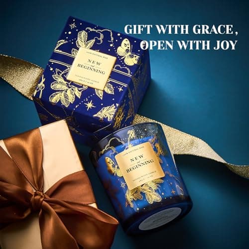 M&SENSE Holiday Scented Candle Gift for Women and Men - Sandal Wood Jasmin Scent, 10 oz Soy Wax, Birthday,Holiday, Christmas, New Year Gift - Thumbnail 5