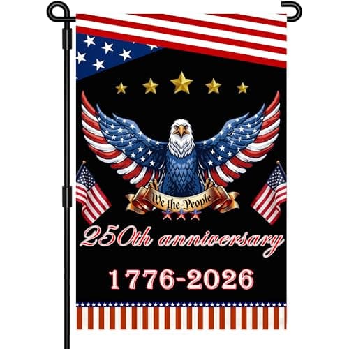 250 Anniversary USA Garden Flag: Patriotic 250 Years of Freedom Yard Sign Eagle Design 1776-2026 Commemorative Flag 18x12 Inch 4th of July America Flag - Image 1