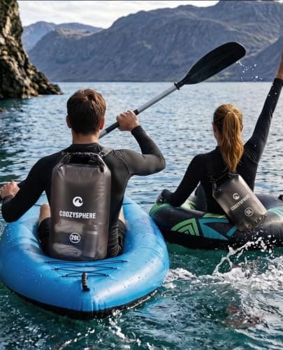 CoozySphere Waterproof Dry Bag 10L, Lightweight Roll Top Floating Dry Sack with Phone Case and Whistle for Women Men, Beach Bag Kayak Accessories Paddle Boarding - Thumbnail 6