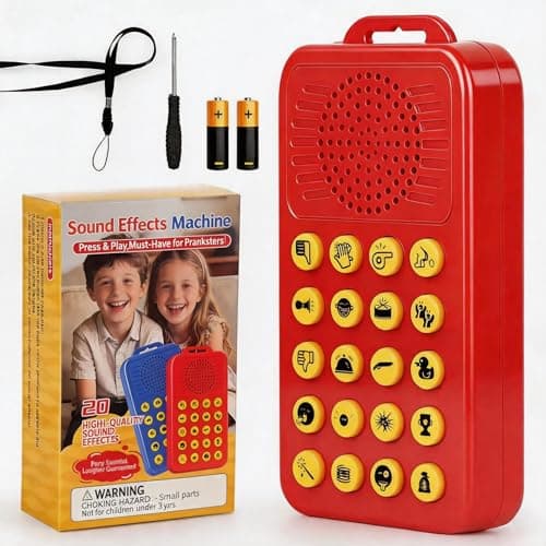 Sound Effects Machine - 20 Hilarious Sounds Gifts for Boys, Fart Noise Marker for Kids, Portable Electronic Sound Maker for Party, Game Night and Family Fun (Red, Include AAA Battery) - Image 1