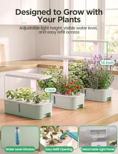 LetPot LPH-Air Hydroponics Growing System Kits, APP & WiFi Controlled Smart Indoor Garden with Adjustable 24W Grow Light Full Spectrum, 10 Pods Planter Indoor Gardening for Gifts, Kitchen, Vegetable - Thumbnail 4