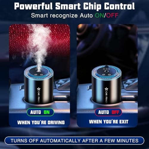 TQCOCOW Smart Car Air Freshener Diffuser with Starry Sky Projection and 50ml Perfume, 3 Mode Adjustable Rechargeable Car Aroma Diffuser,Auto On/Off Intelligent(Ocean) - Thumbnail 3