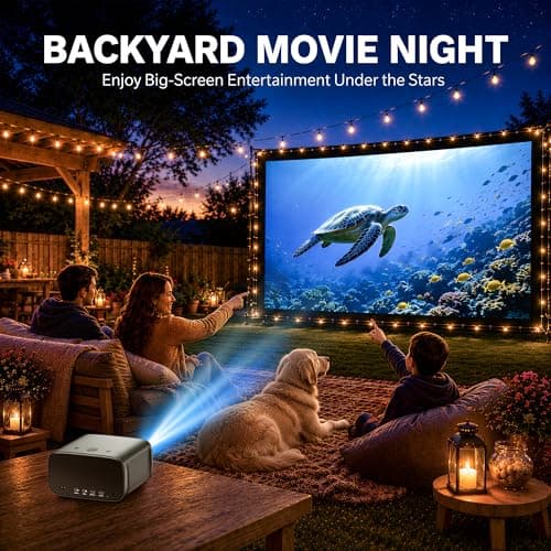 【2000 ANSI/4K Supported/30W Dolby/Official Apps】OS 2.0 Smart Projector with WiFi and Bluetooth, Portable Home Theater Movie Projector, AI Auto Focus & Keystone, 400'' Display Indoor/Outdoor Proyector - Thumbnail 2