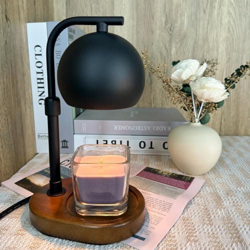 Candle Warmer Lamp Timer - Birthday Gifts for Women Mom Grandma, Mothers Day Gifts, House Warming Gifts New Home Decor Modern Farmhouse Decor with 2 Bulbs Wax Melt Compatible All Jar Candle Black - Thumbnail 3