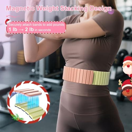 Lxlivn 2025 Upgraded Magnetic Ankle Weights for Women, Wrist Weights,Silicone (Waterproof), Non-Slip, Easy Wear, Adjustable (Men & Women), Ideal for Jogging/Yoga/Pilates & More, Great Gift.（2 Pack） - Thumbnail 5
