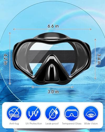 Aegend Diving Mask for Adult Youth, Anti-Fog Anti-UV Wide View Snorkel Mask for Scuba Diving Swimming Snorkeling - Thumbnail 2
