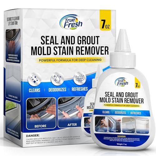 True Fresh Heavy Duty Mold Stain Remover Gel – Powerful Cleaner for Front Loader Washing Machine Seals, Bathroom Grout, Shower Caulking, Tiles & More – 7 oz Cleaning Solution for Stubborn Stains - Image 1