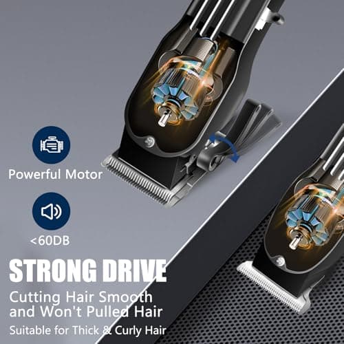 SUNNOW Professional Hair Clippers and Trimmer Set for Men, Beard Trimmer & Foil Shaver & Nose Trimmer Kit, Cordless Mens Clippers and Grooming Kit for Hair Cutting, Beard Styling, Home, Barber - Thumbnail 6
