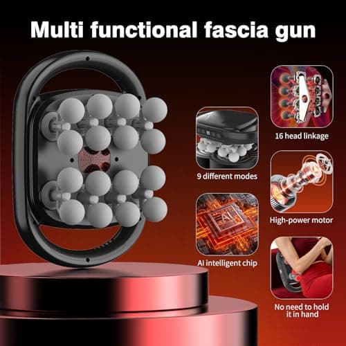 HuixinLine New 16 Head Massage Gun Set, Muscle Relaxation Massage Suitablefor Back Leg and Foot Muscle Relaxation, Deep Tissue Massage Gun,Portable 30-SpeedSettings, (with 16 Gray Massage Heads) - Thumbnail 4