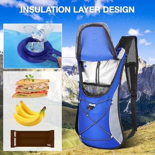 Hydration Backpack with 2L Hydration Bladder Water Backpack for Hiking Hydration Pack for Running Cycling Hiking Festival Gear. - Thumbnail 4