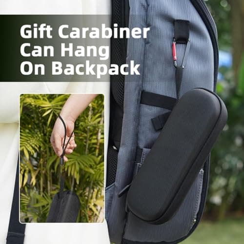 Flymile Carrying Case for DJI OSMO Pocket 3, Portable Nylon Storage Small Protector Hard Bag for Xtra Muse, Pocket 3 Protective With Carabiner & Wrist Strap Accessories(Black) - Thumbnail 3