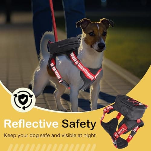 Adjustable Backpack for Small Dogs, Dog Backpack Harness with Reflective Leash, Built in Poop Bag Dispenser, Detachable Dog Back Pack for Outdoor Adventures, Puppy Training, Walking(Black,Large) - Thumbnail 5