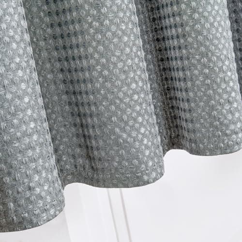 Home Queen Water Resistant Bathroom Window Curtains, Waffle Textured Half Tier Curtains for Kitchen, 28 W X 24 L Inches, Charcoal - Thumbnail 3