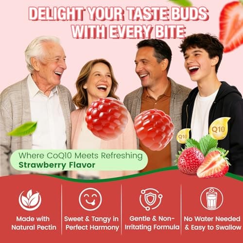 NATURE TARGET CoQ10 Gummies 200mg – High Absorption Coenzyme Q10 Supplements for Heart, Energy & Antioxidant with PQQ，Zinc & Ashwagandha, Strawberry Flavor, 90 Count - Thumbnail 3
