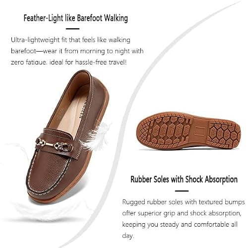 BEAUSEEN Women's Arch Support Penny Loafer with Cute Comfortable Flat Shoes for Office Work Walking Coffee,10 US - Thumbnail 6