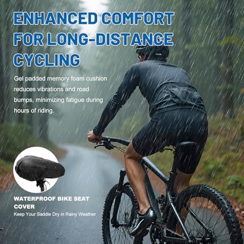 APECYC Wide Bike Seat Cushion, Oversized Gel Padded Bicycle Seat Cover for Men Women Comfort and Soft Saddle Cushion for Peloton, Stationary, Exercise, Mountain Bikes - Thumbnail 6