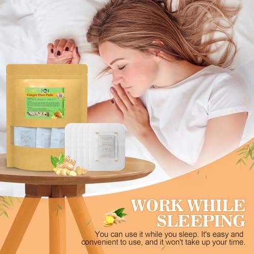 TEWEAE 2 in 1 Ginger Foot Pads, 120 Pads Tear and Use, Premium Natural Ingredients Ginger Powder, Bamboo Vinegar FootPads with ''Stay in Place'' Adhesive Pads Sheet - Thumbnail 2