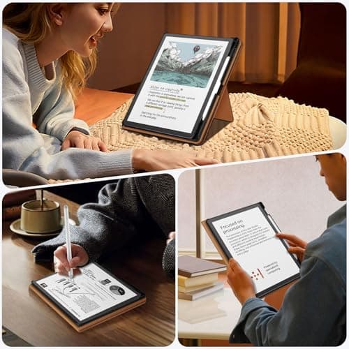 Fintie Stand Case for 11" Kindle Scribe 2025 (3rd Generation) and Kindle Scribe Colorsoft (1st Generation), PU Leather Foldable Stand Cover Auto Sleep/Wake w/Card Slot and Pen Holder, Brown - Thumbnail 6