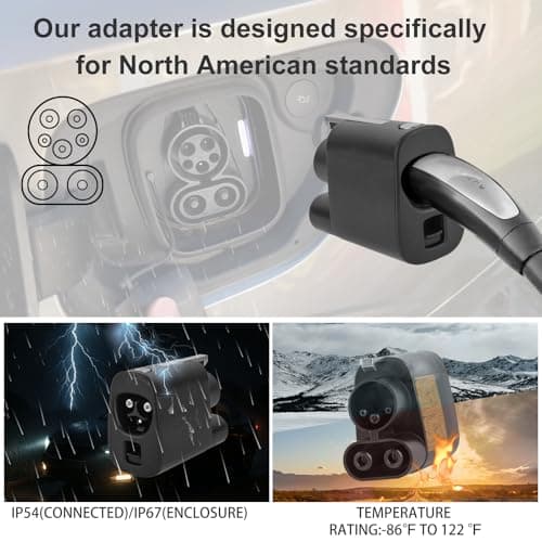 EVbase-ev NACS to CCS Adapter 500A 1000V fit for Supercharger Nacs to CCS1 Charger Adapter Compatible with Ford EVs, R1T/R1S, GM, Kia, Support V3/V4 DC Fast Charger Accessories - Thumbnail 6