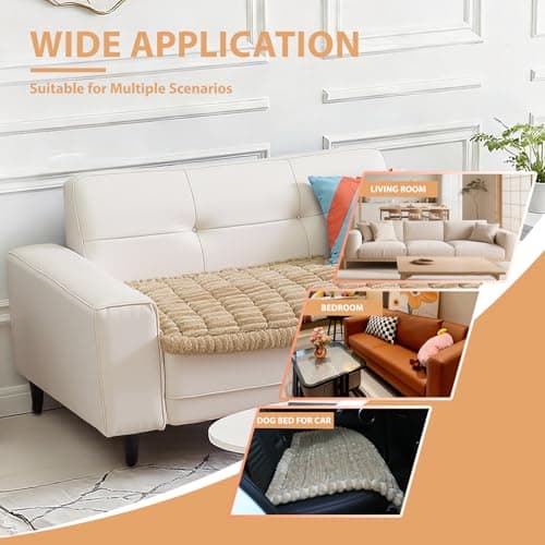 Gdmhy Couch Cover for Dogs Washable,Non-Slip Fuzzy Durable Couch Covers for 3 Cushion Sofa Pet Friendly Sofa Cover,Dogs Furniture Soft Slipcovers Protector Couches Mat - Thumbnail 5