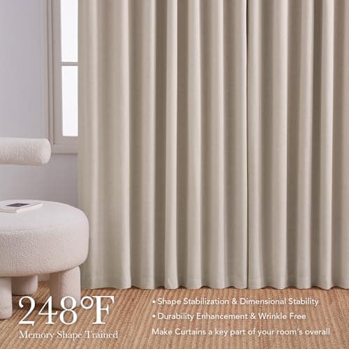 NICETOWN PRO 100% Blackout Taupe Curtains 90 inches Long, Pinch Pleated Window Treatments Thermal Insulated Linen Blend Drapes for Bedroom/Living Room, 2 Panels, W40 x L90 - Thumbnail 4