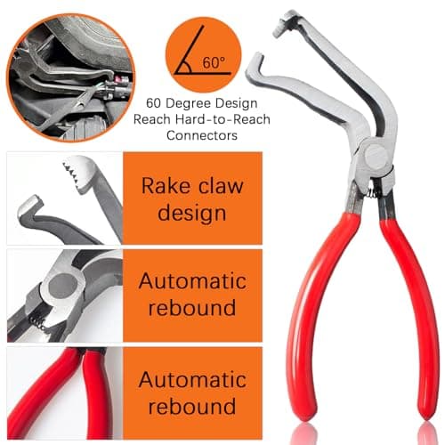 Electrical Disconnect Pliers Set – Automotive Electrical Tools & Connector Removal Tool Kit with Hose Clamp Pliers, Wire Terminal Separator, and Car Plug Connector - Thumbnail 3