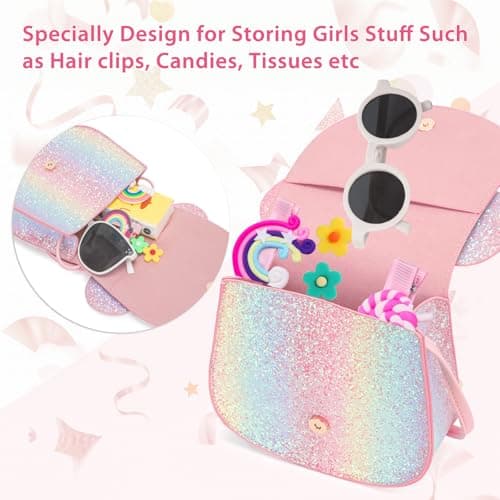 OYLOLA Birthday Gifts for 2 3 4 5 6 7 8 Year old Girls 3 Year Old Girl Gifts Initial Toddler Purse Girls Purse Kids Purses Toddler Girl Gift Colored A - Thumbnail 5
