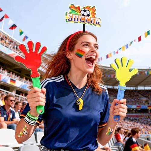 DEKWELL Fan Accessories Kit for 2026 World Cup, 28 PCS World Soccer Sport Cup Gear Set for Home Cheering, Soccer Party Decorations, Stadium Events, Watch Party - Thumbnail 5