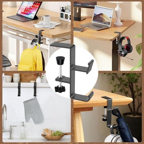 4 Pack Stocking Holders for Mantle for Christmas Decorations,2 in 1 Mantle Garland Holder for Hanging Christmas Stockings,No Drilling Required & Adjustable Garland Hanger, Metal(Black) (4 Black) - Thumbnail 3