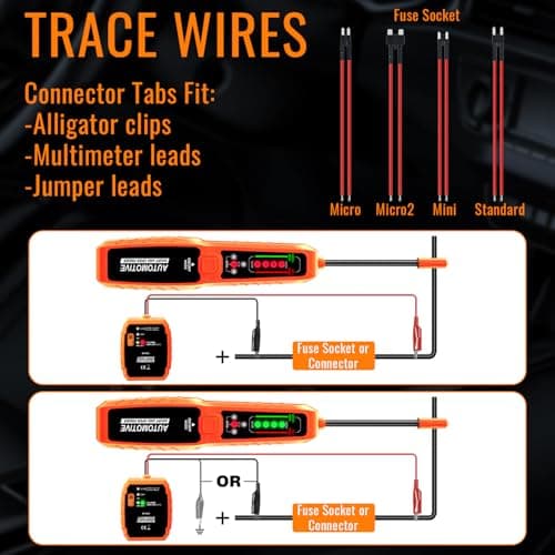 ATDIAG Automotive Wire Tracer, 6–42V DC Open & Short Circuit Tester with Fuse, Circuit Tracer/Fault Probe Tester/Electrical Tester for Cars, Trucks, Motorcycles - Thumbnail 5