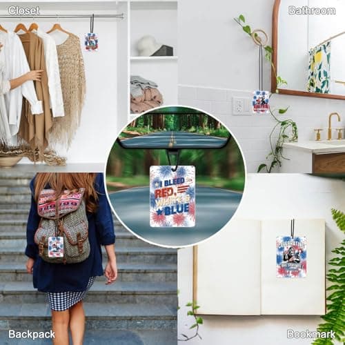 USA 250th Anniversary Ornament Car Air Fresheners Merchandise, Hanging Car Accessories Interior for 250 Year Party Decor American Patriotic Collectors US Citizens 4th of July Decorations Gifts - Thumbnail 6