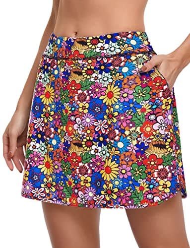 CHICHO Athletic Skorts Skirts for Women,Lady High Waist UPF 50+ Skort Thin Golf Casual Skort with Pockets Breathable Tennis Skirt Work Wear Autumn - Image 1