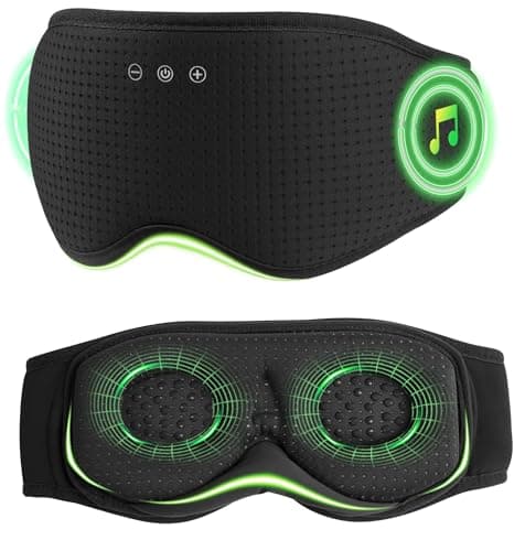 MUSICOZY Sleep Headphones with Bluetooth 5.4 Sleep Mask, Removable 3D Eye Cups for Zero Pressure Comfort, Wireless Bluetooth Eye Mask for Sleeping with Timer - Image 1