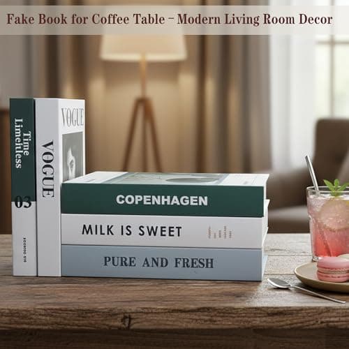 5 PCS Decorative Faux Books Set for Home Decor, Foldable Designer Book Not Real Books(Cardboard) Decor for Coffee Table, Bookshelf, Shelf Styling, Living Room & Office Display, Scandinavian Decor - Thumbnail 2