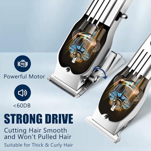 SUNNOW Professional Hair Clippers and Trimmer Set, Beard Trimmer & Foil Shaver & Nose Trimmer Kit for Men, Cordless Mens Clippers and Grooming Kit for Hair Cutting, Beard Styling, Home, Barber - Thumbnail 6