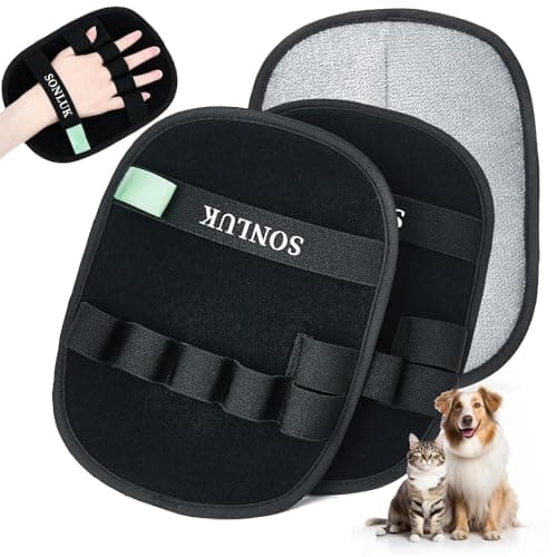 sonluk 2PCS Pet Hair Removal Glove for Dogs&Cats,Newly Upgraded 5-Finger Reusable Electrostatic Pet Hair Remover,Magic Brush Pet Hair Remover Tool for Laundry,Carpets,Sofa Gaps and Car Seats(Black) - Image 1