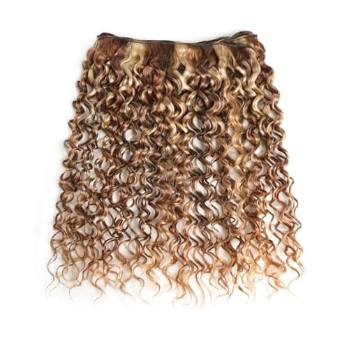 3 Tones 4/27/613 Sun-kissed Blonde Highlight Bundles Human Hair Weave for Black Women Ombre Brown Water Wave Virgin Hair 3 Bundles/Pack 14 16 18 Inch 100g/Bundle - Thumbnail 4