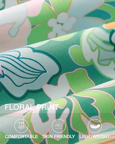 BTFBM Summer Dresses for Women 2026 Spring Outfits Beach Vacation Short Sleeve Smocked Boho Casual Floral Maxi Dress(Print Green, Medium) - Thumbnail 5