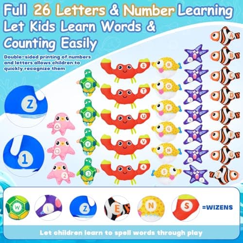 Montessori Toys for 1 Year Old, 40PCS Upgraded Fishing Game Toys for Toddlers 1-3, Educational Baby Toy for Color Sorting, Number & Alphabet Learning, Birthday Gifts for Baby Boy Girl Age 1 2 3 - Thumbnail 6
