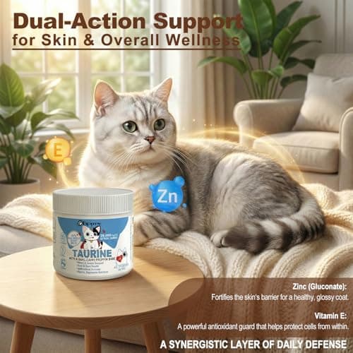 Dapoprren Taurine for Cats with 30% Whole Goat Milk, 0% Maltodextrin Iron-Free Cat Taurine Supplement for Cardiac & Vision Support, Hydrolyzed Protein Amino Acid Powder for Picky Felines - 200g - Thumbnail 6